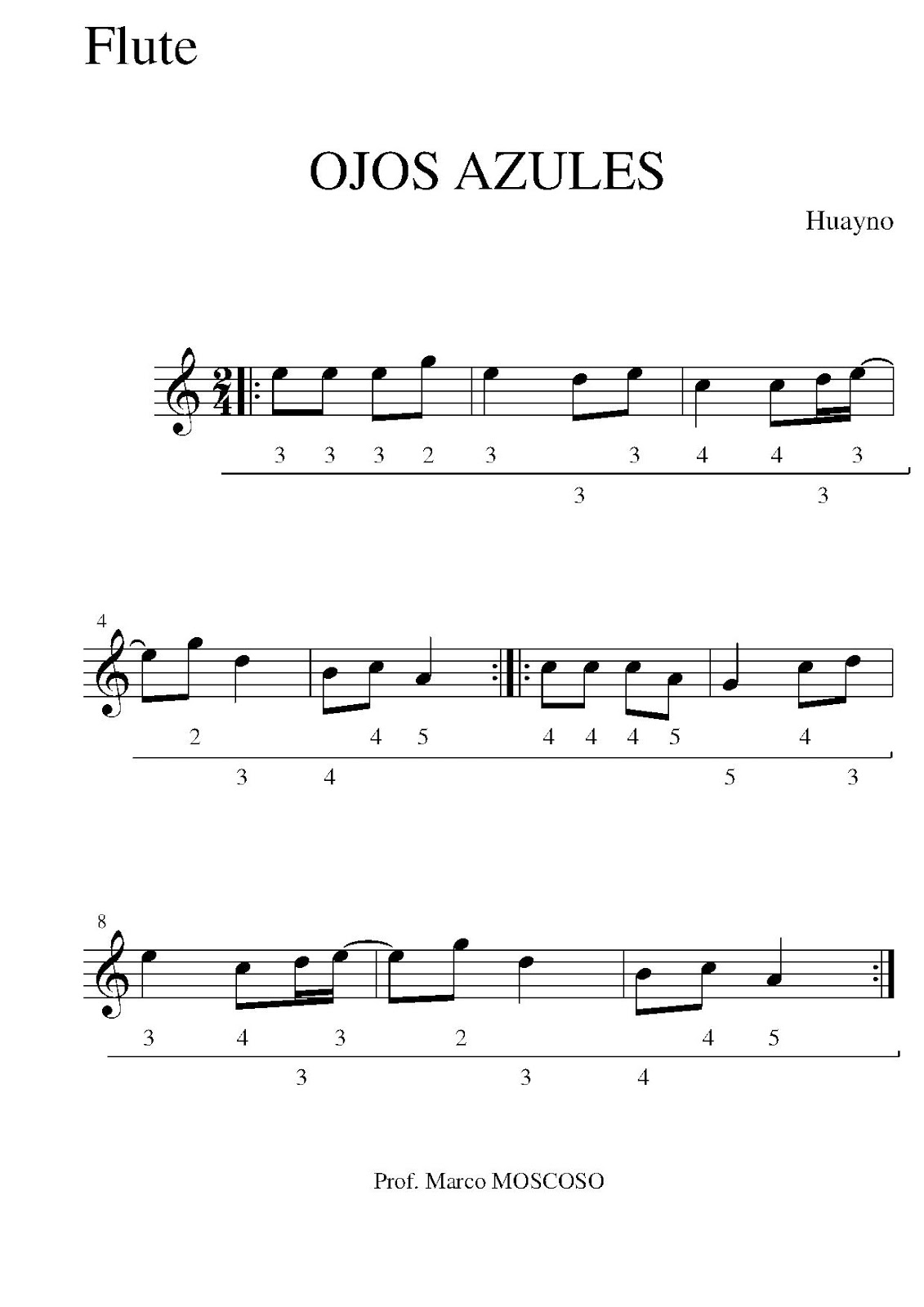 FOYER MÚSICA Partituras zampoña 5º y 6º grado